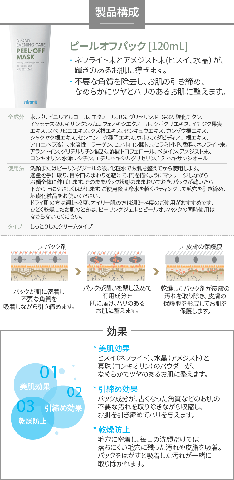 ピールオフパック 1EA | Atomy Japan